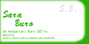 sara buro business card